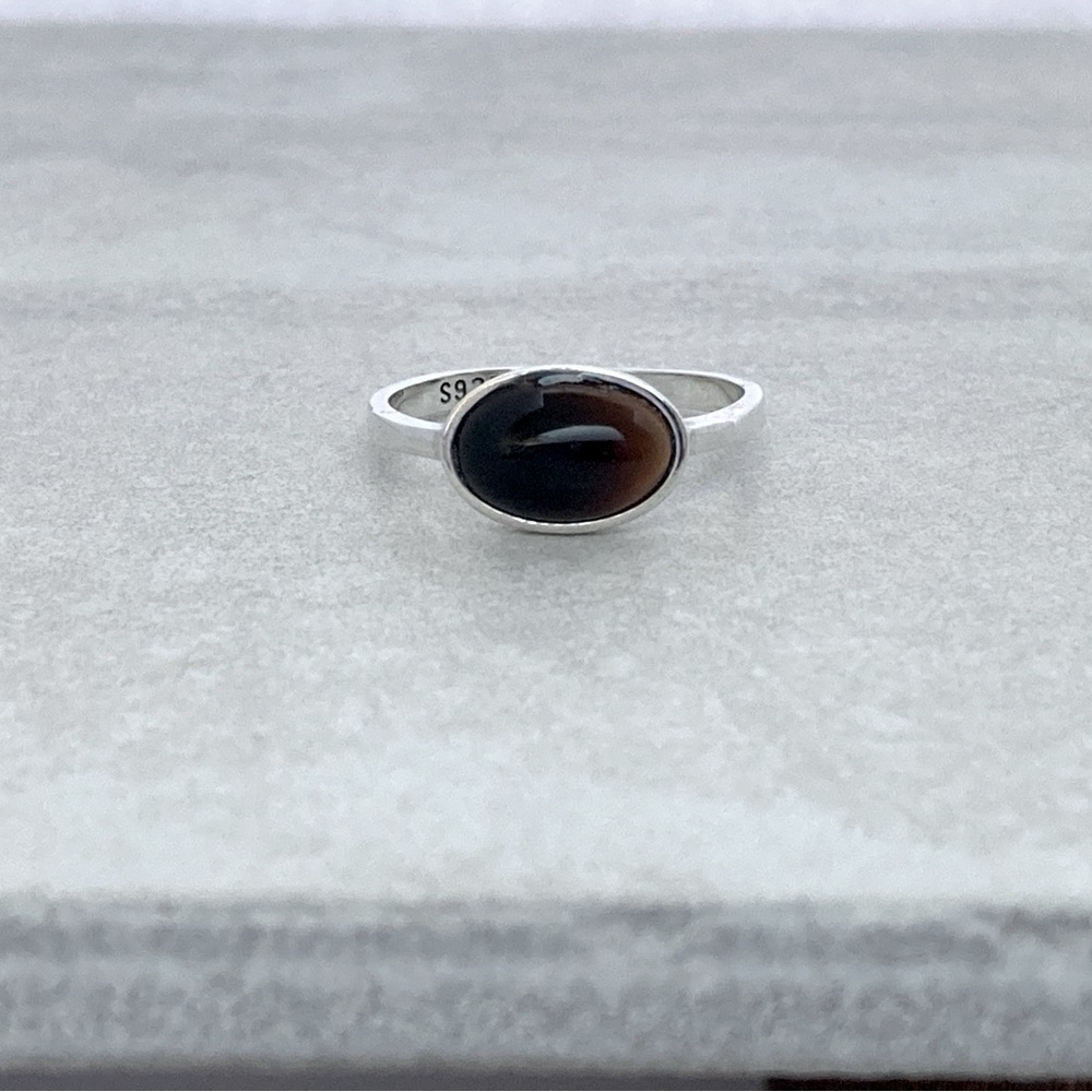 925 Sterling Silver with Black Agate Ring! Sizes 4, 5, 6, 7, 8, 9, 10 NEW! - Picture 4 of 8